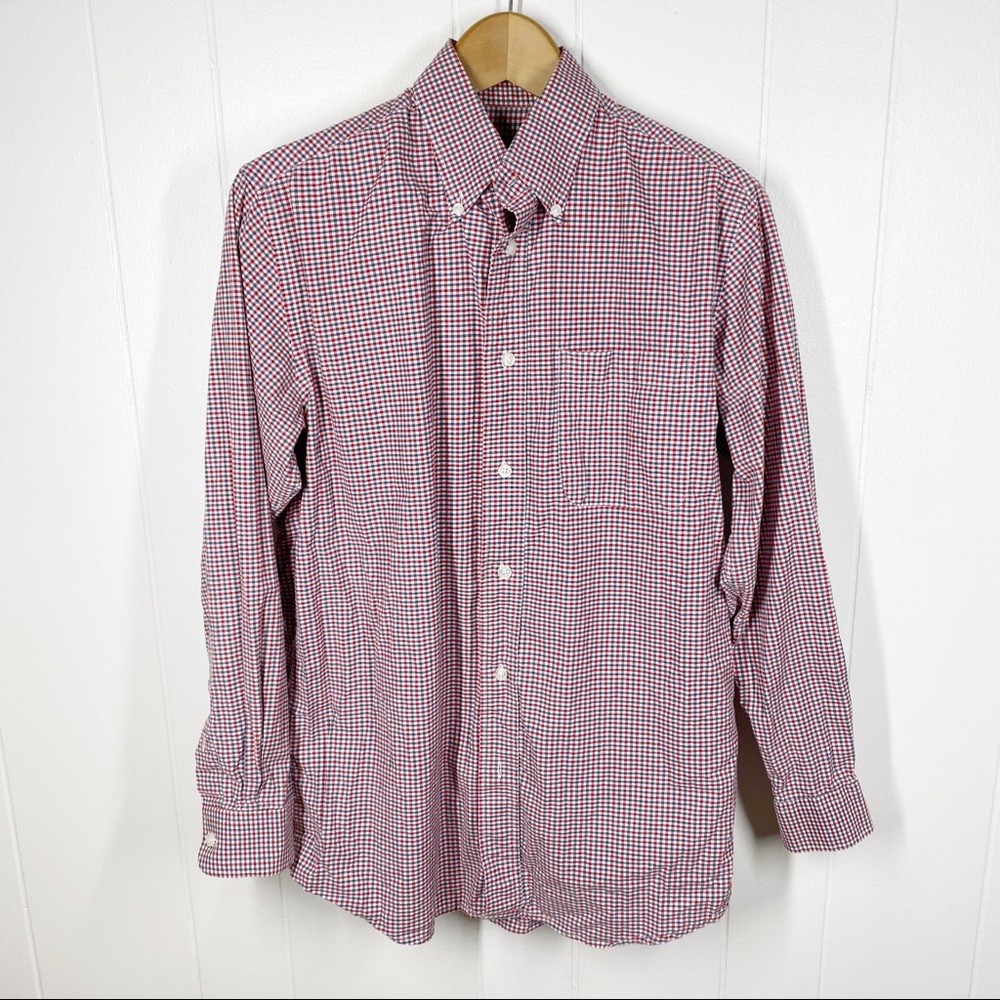 Coast Pawleys Island Red White and Blue Gingham Button Down Shirt Small